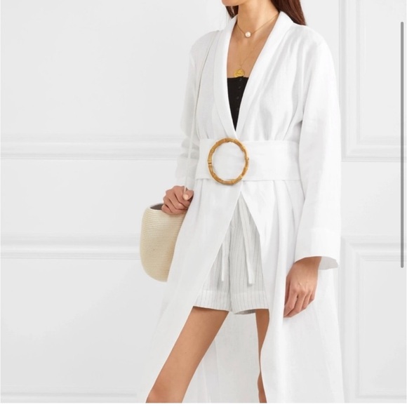 Brand New Daily Sleeper White Linen Belted Robe/Dress - Picture 2 of 8